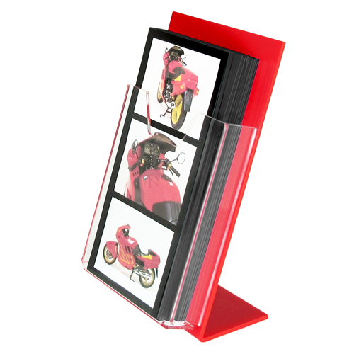 LT2D: Leaflet dispensers for table tops with coloured backs