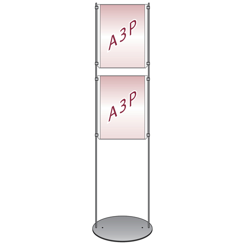 2x A3 portrait poster holders on floor stand