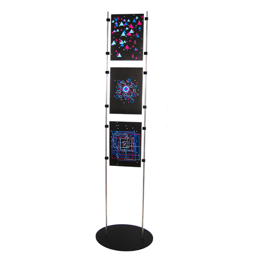 Black poster stand (1,5m, 10mm bar)